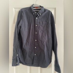 Men's navy blue linen shirt